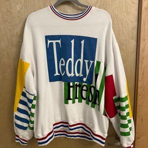 Teddy Fresh Box Paneled Crew Neck - White / L